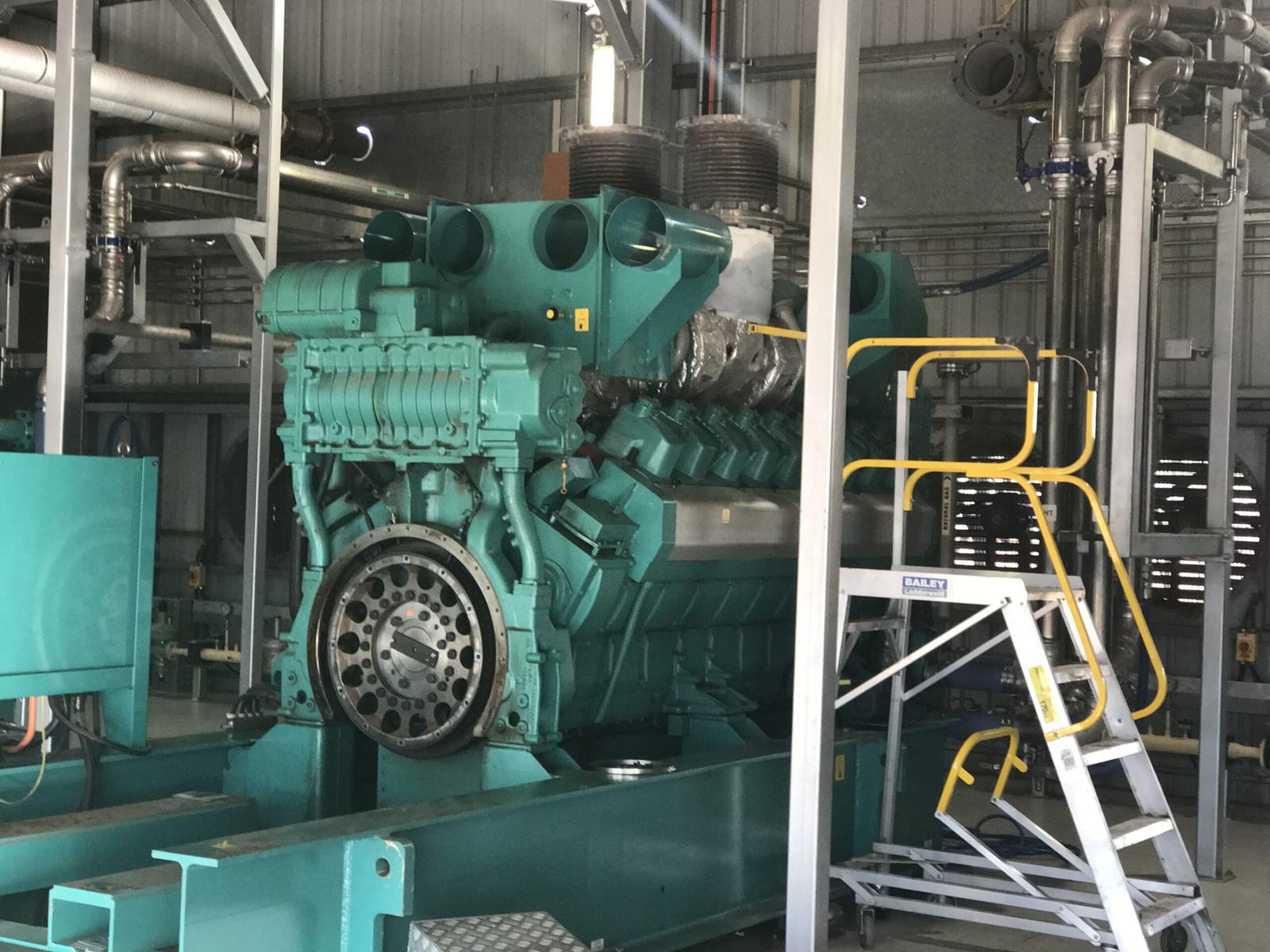 Cummins-powered generator installation inspected during a scheduled service visit